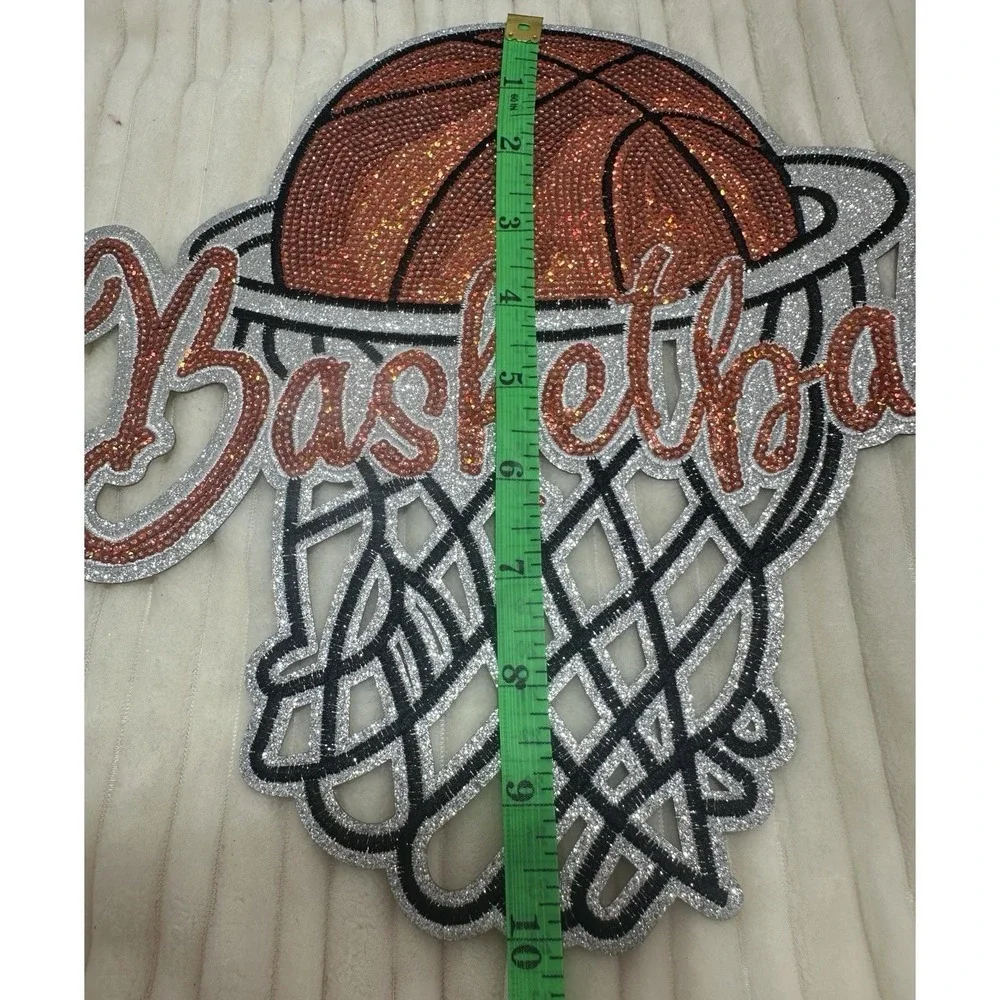 Qty. of 2- Sparkling Sequin Basketball Patch Large size 10